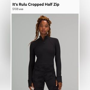 Lululemon rulu run half zip size 6